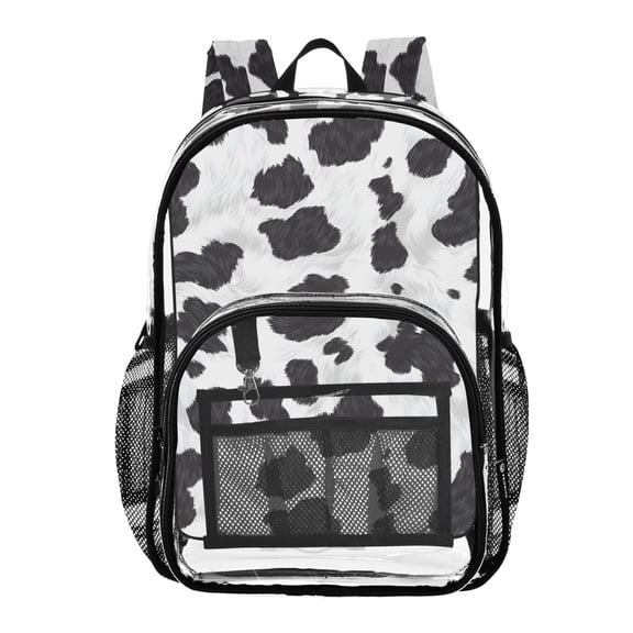 ALAZA Clear Backpack Cow Print PVC Transparent BookBag