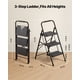 thumbnail image 2 of Escalera de 3 peldaños VEVOR, taburete plegable con pedal ancho antideslizante y empuñadura cómoda, ligera, portátil, de acero, con capacidad de 272 kg, multiusos para cocina, hogar y oficina, negro, 2 of 9