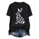thumbnail image 5 of Tops de Cuello Alto para las Mujeres Amante Impreso Camiseta Cuello Redondo Manga Corta, Poliéster Spandex, 5 of 7