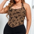 thumbnail image 4 of Playeras,Blusas y Tops,Ropa para Mujer Camiseta sin espalda Corsé para mujer Top Bustier Corset Top Tight Fitting Corset Tank Top Suspender Top Solid Short Fashion (Coffee, XXL), 4 of 7