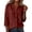 Wine, variant on QASIEATN Women's Casual V Neck Button 3/4 Sleeve Linen Blouse Loose Fit Solid Color Tops for Summer Fall Fashion Outfits for Women