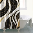 thumbnail image 4 of Black White Gold Marble Pattern Shower Curtain 72"x72" ,Bathroom Decorative Shower Curtains Set with 12 Hooks,Modern Waterproof Washable Shower Curtain, 4 of 6
