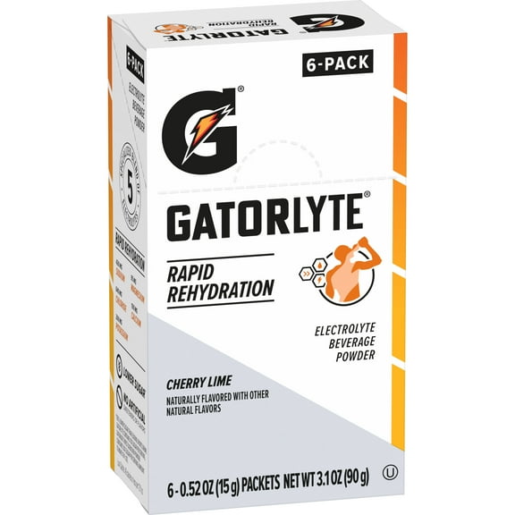 Gatorade Gatorlyte Rapid Rehydration Cherry Lime, Powdered Energy Drink Mix, 0.52 oz, 6 Count Packets