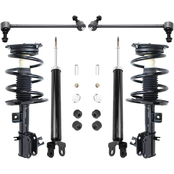 Detroit Axle - Front 6pc Struts Kit for 09-14 Nissan Maxima, Struts & Coil Spring Sway Bars Rear Shock Absorbers 2009 2010 2011 2012 2013 2014 Replacement Suspension