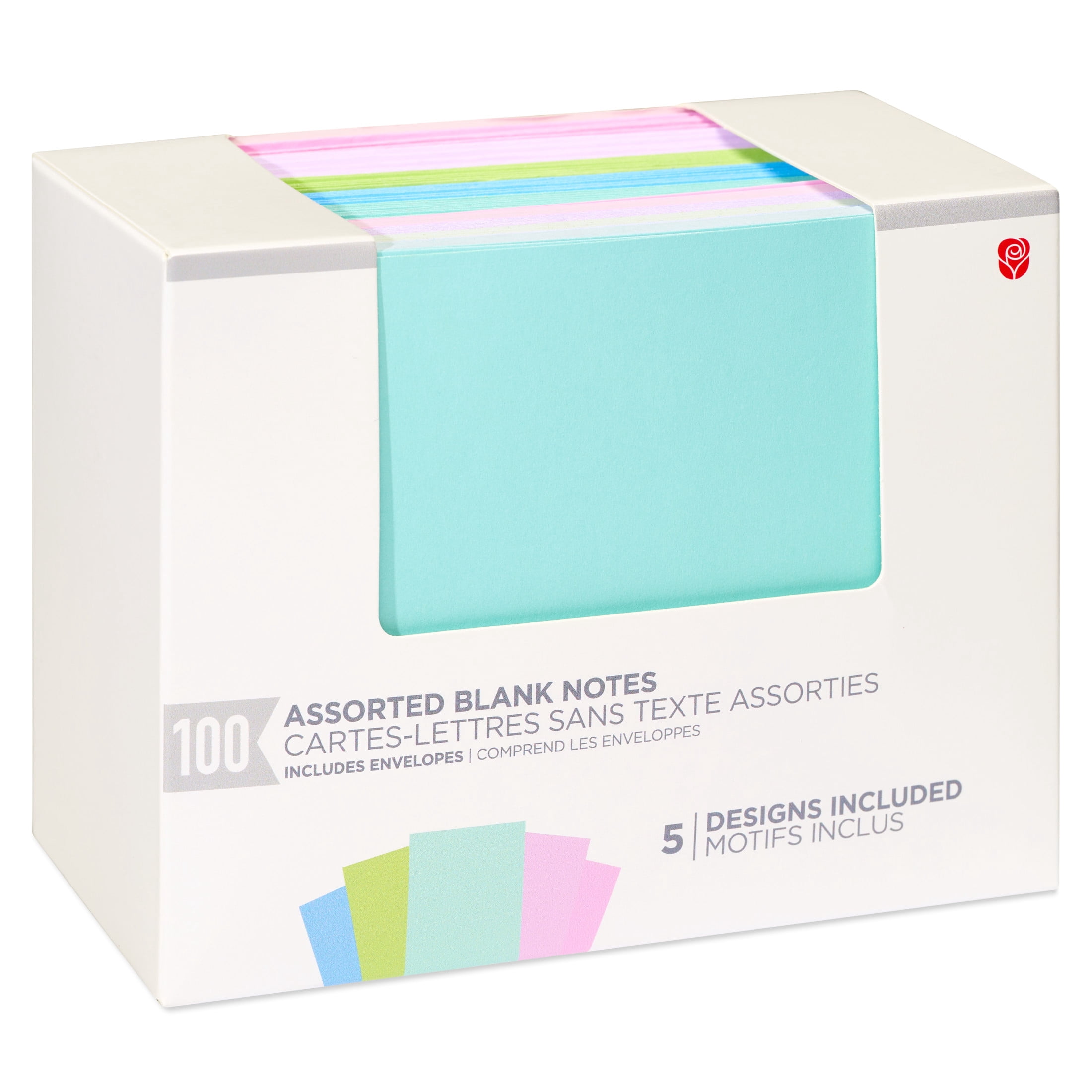 American Greetings All Occasion Blank Single Panel Notes, Pastel (5-Designs, 100-Count)