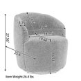 thumbnail image 7 of 360 Degree Chenille Swivel Chair, Modern Barrel Club Armchair with Metal Base for Living Room Bedroom,  Light Green, 7 of 7