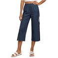thumbnail image 2 of Drovellove Women's Plus Size Full Open Side Postoperative Care Pants with Pockets – Soft 7/8 Length Cropped Pants Straight Leg Recovery Pants with Elastic Waistband for Easy Dressing and Casual, 2 of 9