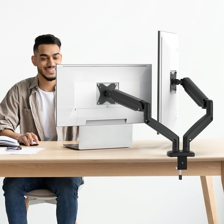 j5create - Ergonomic Dual Monitor Desk Mount for Most 17” -32”  Monitors - Black