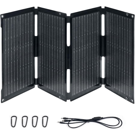 BougeRV 50 Watt Fiberglass Portable Solar Panel for JuiceGo 240Wh Power Station, Foldable Solar Charger with USB Outputs for Phones, Ultra-Fast Charging for Outdoor, Camping, Travel