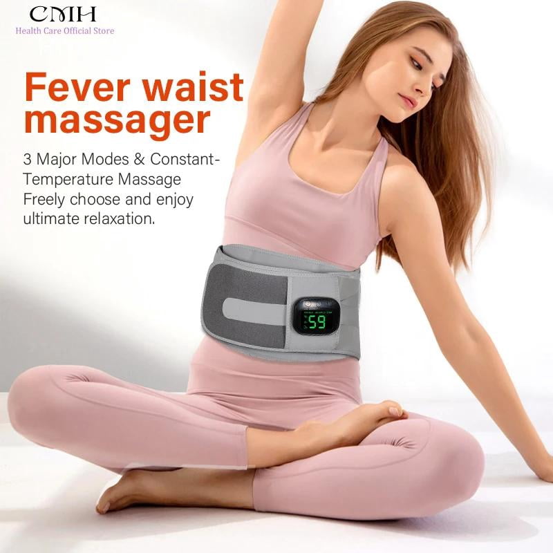 Heating Vibration Massager Belt, Red Light Hot Compress Waist Support Brace Waist Back Massage Lumbar Support Belt Health Care