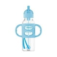 thumbnail image 4 of Dr. Brown's Milestones Narrow Sippy Straw Bottle, Spill-Proof with 100% Silicone Handles and Weighted Straw, 8 oz/250 mL, Blue, 6m+, 4 of 7
