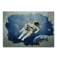 thumbnail image 1 of Outer Space Cutting Board, Astronaut on the Grunge Half Done with Geometric Brushstroke SciFi Modern Art, Decorative Tempered Glass Cutting and Serving Board, Small Size, Blue Beige, by Ambesonne, 1 of 1