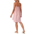 thumbnail image 3 of INSPIRE CHIC Women's Waffle Spa Wrap & Hair Towel Dress Body Wrap Robes Snap Closure Towelling Gym Shower Bathrobe One Size Pink, 3 of 6