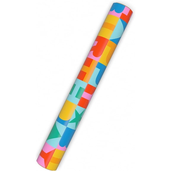 Birthday Wrapping Paper Mini Roll (Rainbow Letters) 40 Sq. Ft.