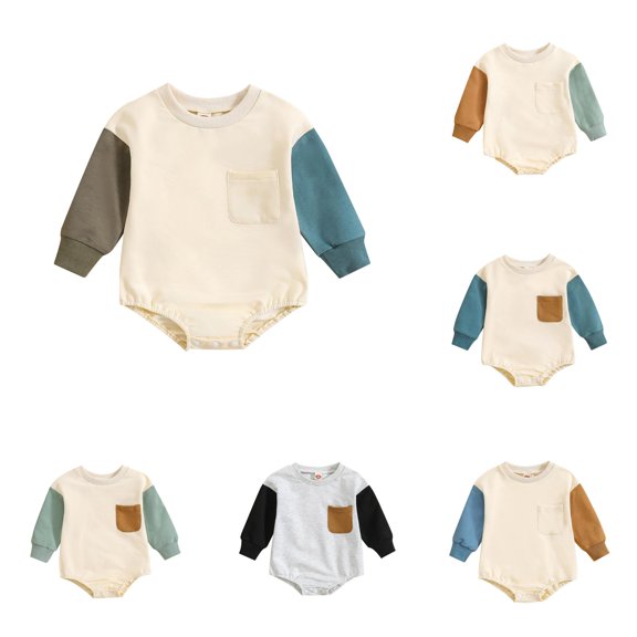 TinyBloomm Baby Boy Clothes 9-12 Months Baby Boys Girls Long Sleeve Romper Kids Fall Winter Clothes, Size 3-6 Months