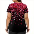 thumbnail image 6 of Hearthz Plus Size Valentines Day Scrubs for Women Love Heart Print V Neck Short Sleeve Nurse Uniforms Side Slit Womens Tops Work with Pockets S-5xl, 6 of 6