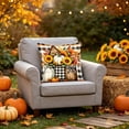 thumbnail image 4 of Thanksgiving Decorations Throw Pillow Covers,17.7x17.7 Inch Autumn Decorative Throw Cushion Case for Sofa Bedroom Living Room | Pumpkin Bow Decor Throw Pillowcase, 4 of 7