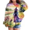 thumbnail image 3 of Abcomgle Girls Halloween Hoodie 7-8 Scary Witches Gathering Print Sweatshirts with Hooded Oversized Long Sleeve Girls Pullover Top with Pocket Winter Kids Sweaters Girls, 3 of 5