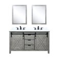 thumbnail image 2 of Ash Grey Double Bath Vanity 60" W X 22" D, Marble Countertop, Faucet Included, 24" Mirrors - To Scratches And Stains For Long-term Durability D With Cultured , Scratch Stain Surface, 2 of 5