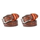 thumbnail image 2 of Qarigey Cinturón de impresión de moda para hombres Cinturones flexibles y resistentes al desgaste de PU lisos y resistentes al desgaste para Naranja 115cm 2Conjunto, 2 of 6