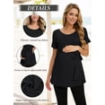 thumbnail image 3 of Short Sleeve Maternity Clothes for Women Tie Front Maternity Tops Pregnancy Shirts, 3 of 6