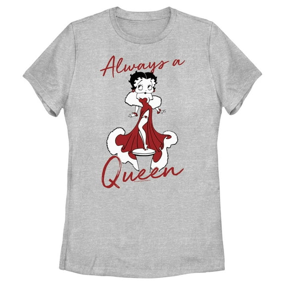 Women's Betty Boop Always a Queen  Graphic Tee Athletic Heather X Large