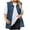 Blue, variant on Lovskoo 2024 Women's Summer Fall Long Sleeve Denim Jean Vest Button Down Shirt Distressed Casual Turndown Collar Summer Pocket Regular Sleeveless Vest Blue