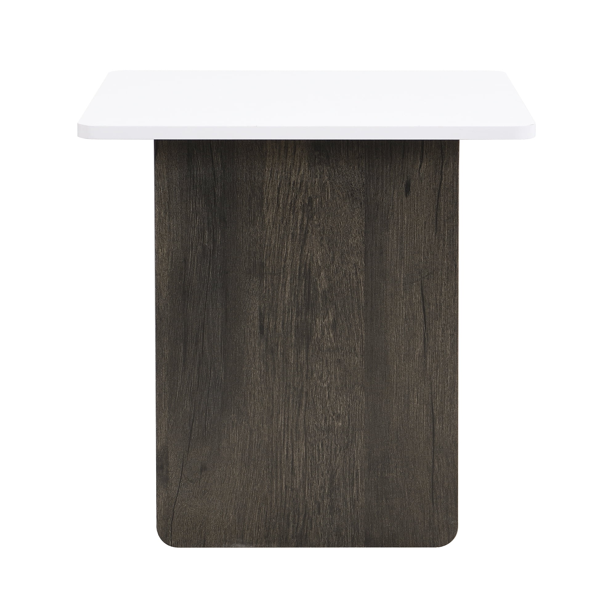 Coffee Table Set, Modern Square Tables, Living Room End Table Set of 2 with Spacious Top and Metal Frame, Durable MDF Construction, 47.2" and 19.7" Two-Piece Set, White