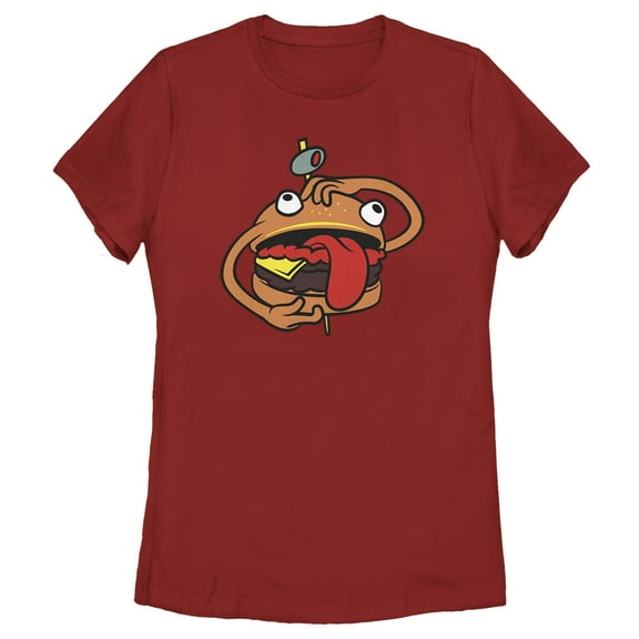 Women's Fortnite Durr Burger Graphic Tee Red Medium