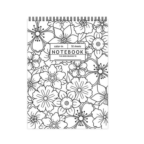 Producto y Popular: Cuaderno para Colorear de 52 Hojas con Diseño de Flores B