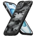 thumbnail image 1 of Funda iPhone 15 Ringke Fusion-X Camo Black Parachoques Resistente a Impactos Carcasa Militar, 1 of 9
