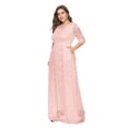 thumbnail image 4 of AURA Plus Size Lace Evening Dress 1XL 6XL A Line Wedding Party Formal Dress Women Elegant Long Sleeve Dress, 4 of 6