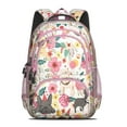 thumbnail image 2 of Pug Dogs with Flowers Backpack for School,Cute School Bag,Schoolbag with Adjustable Shoulder Straps & Padded Back,16.9 Inch, 2 of 5