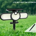 thumbnail image 3 of 140 COB Solar Motion Sensor Light 3 Lighting Modes IP65 Waterproof Three Head LED Flood Lights 270° Wide Lighting Angle Reusable LED Wall Light for Garden Wall Porch Yard Garage, 3 of 8