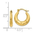 thumbnail image 3 of FB Jewels 14K Yellow Gold Hollow X Hoop Earrings, 3 of 3