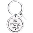 thumbnail image 1 of TIMIFIS Key Chain To My Son Message Keychain Stainless Steel Initial Last Name 26 Letter Family Inspirational Keychain Gift Valentine'S Day Gift, 1 of 1