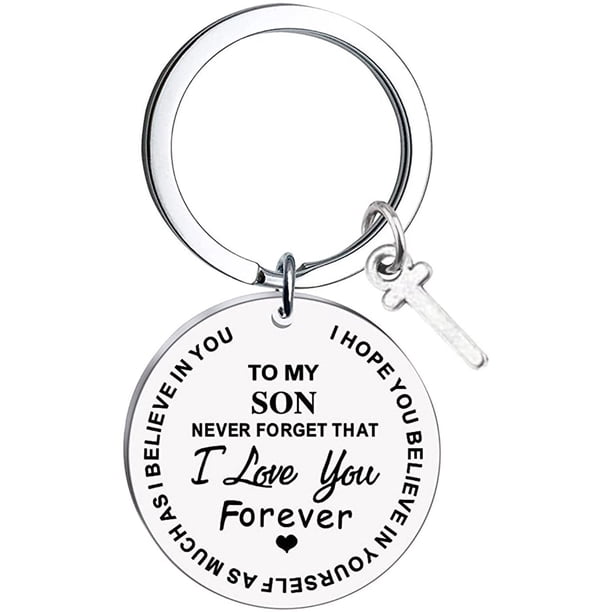 Censtreet To My Son Keychains Gift Inspirational Gifts from Mom Gift for Christmas Graduation Anniversaries Keychain Gifts