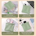 thumbnail image 4 of JUMNUYCUH Snap Closure Leather Organizer Pouch, Portable Waterproof No Zipper Self-Closing Mini Makeup Bag, Small Travel Storage Bag for Cosmetics Headphones Jewelry, Pouches for Purse, Blue, 4 of 9