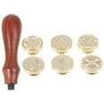 thumbnail image 3 of MasteelfCA 7pcs 3D Fire Paint Seal Wax Sealing Wax Suit Plant Pattern Seal Collection Toys Packing Box with Seals Wooden Handle for Wedding Invitation Envelope Seal, 3 of 7