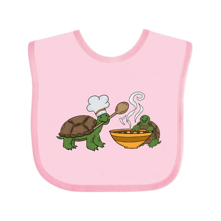 

Inktastic Cute Turtle Chefs Making Soup Gift Baby Boy or Baby Girl Bib