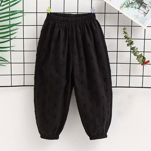 Spazoro Kids Boys Sweatpants, Casual Solid Color Spring Elastic Waist Loose Joggers for Child Boys Black Size 2-3T