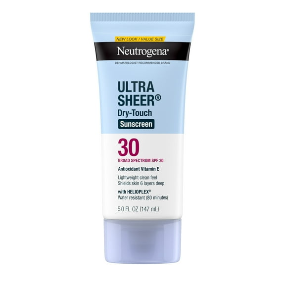 Neutrogena Ultra Sheer SPF 30 Body Sunscreen Lotion, Sheer Finish Sun Care, 5 fl oz