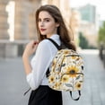 thumbnail image 6 of FORMRS Mini Backpack Purse for Women Travel Daypack Casual Shoulder Bag, White Watercolor Sunflowers, 6 of 7