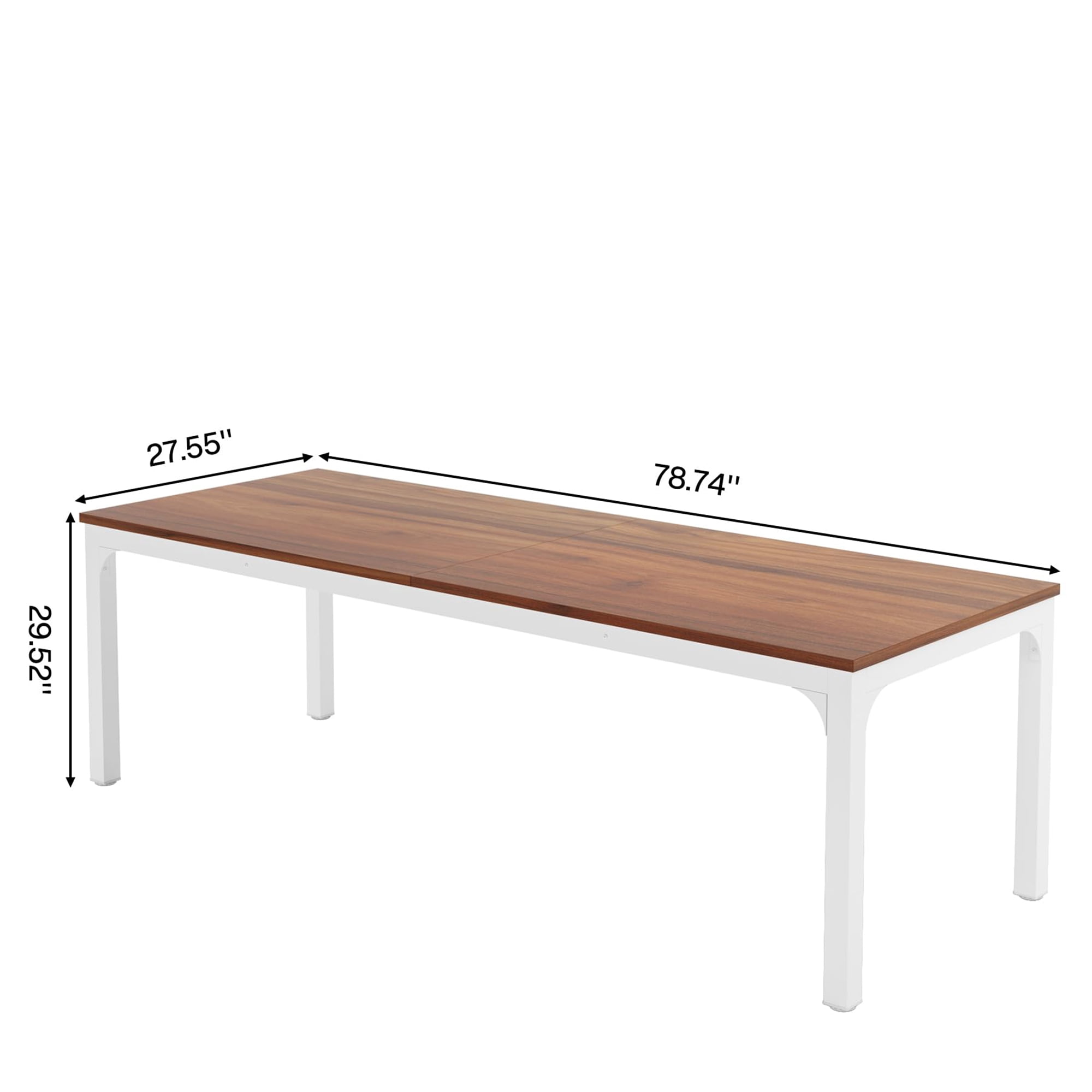 MAYEERTY 78.7" Extra Long Industrial Double Workstation Desk, 2-Person Home Office Desk with Heavy-Duty Metal Frame, 200lbs Capacity MDF Tabletop