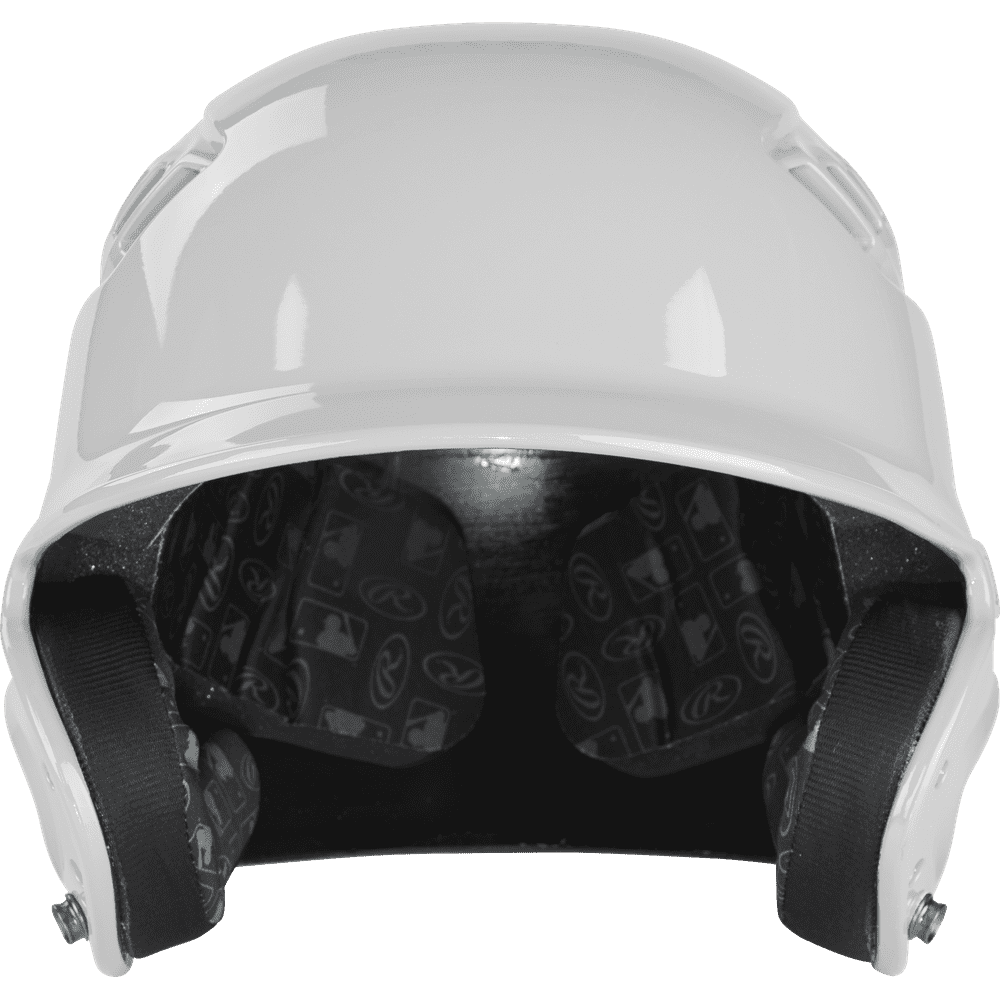Rawlings Velo Series Gloss Baseball Batting Helmet, White, Senior