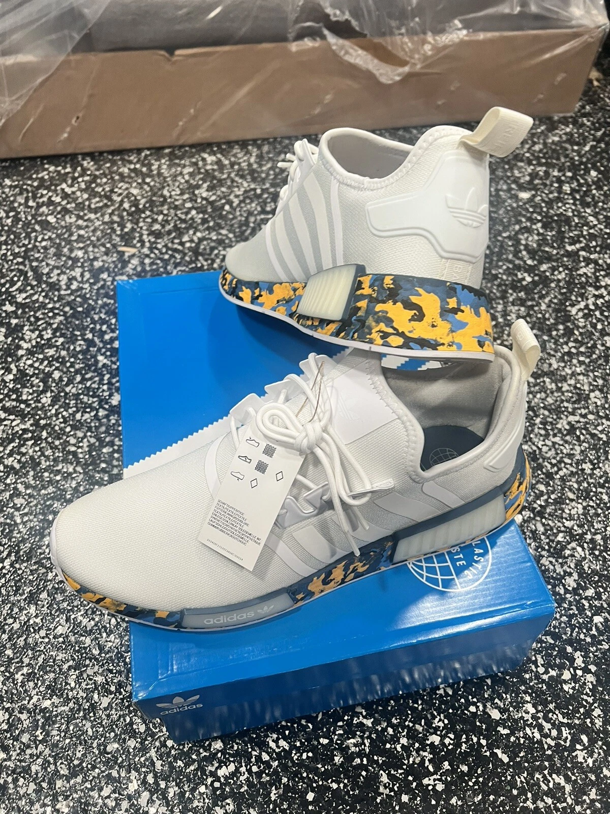 Adidas NMD_R1 White Camo Gold Blue Men’s Size 11 M GX4466 Adidas NMD_R1 White Camo Gold Blue Men main image 4
