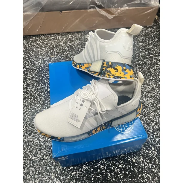 Adi - das NMD_R1 White Camo Gold Blue Sneakers, GX4466 (Men's Sizes)