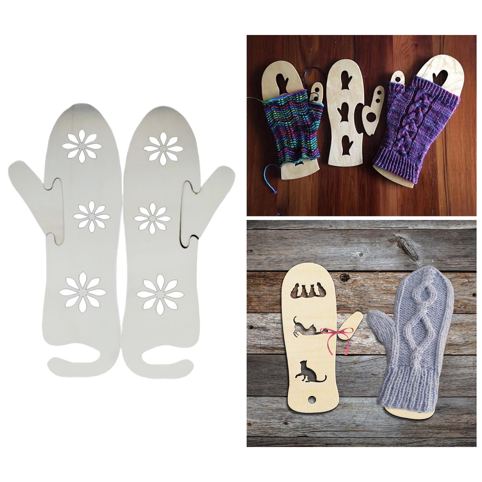 3 Pairs DIY Wooden s Display Handmade Knitting Gloves Tool Weave Yarn Crafts for Handmade Lovers 36x9cm Flower 36x9cm