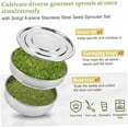 thumbnail image 4 of Takingup Sprouting Trays Stackable Stainless Steel Seed Sprouting Kit 2-Tier Mesh Microgreens Growing Trays with Base and Cover Lid Indoor Garden(Q), 4 of 8