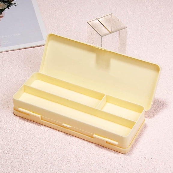Pencil Box Portable Double-sided Open Pencil Case, Large Capacity Student Desktop Stationery Box
